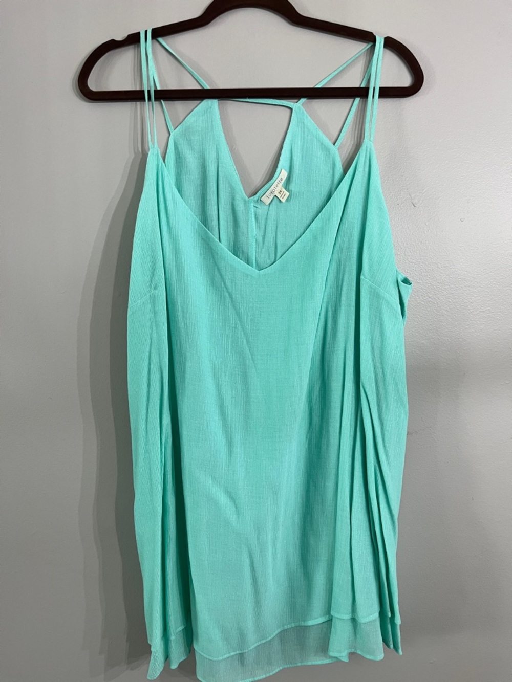 loralette Aqua V-Neck Double Strap Slip